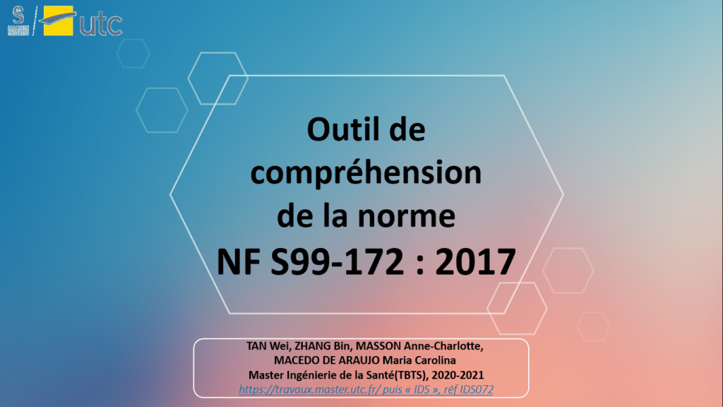 Zone de Texte: Figure 16 : Sous articles de la norme NF S99-172 : 2017 (Source : Auteurs)

