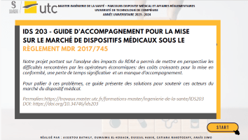 IDS 203 - Guide d’accompagnement pour la mise sur le marché de Dispositifs médicaux sous le règlement MDR 2017/745