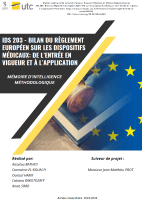 IDS203 - Bilan du nouveau Règlement Européen sur les Dispositifs Médicaux : De l’entrée en vigueur à l’application