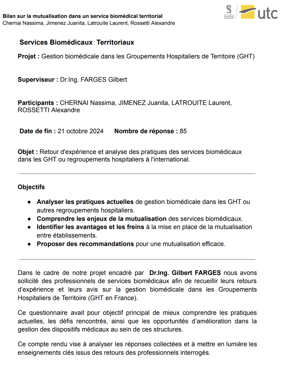 IDS 258 Analyse des réponses au questionnaire