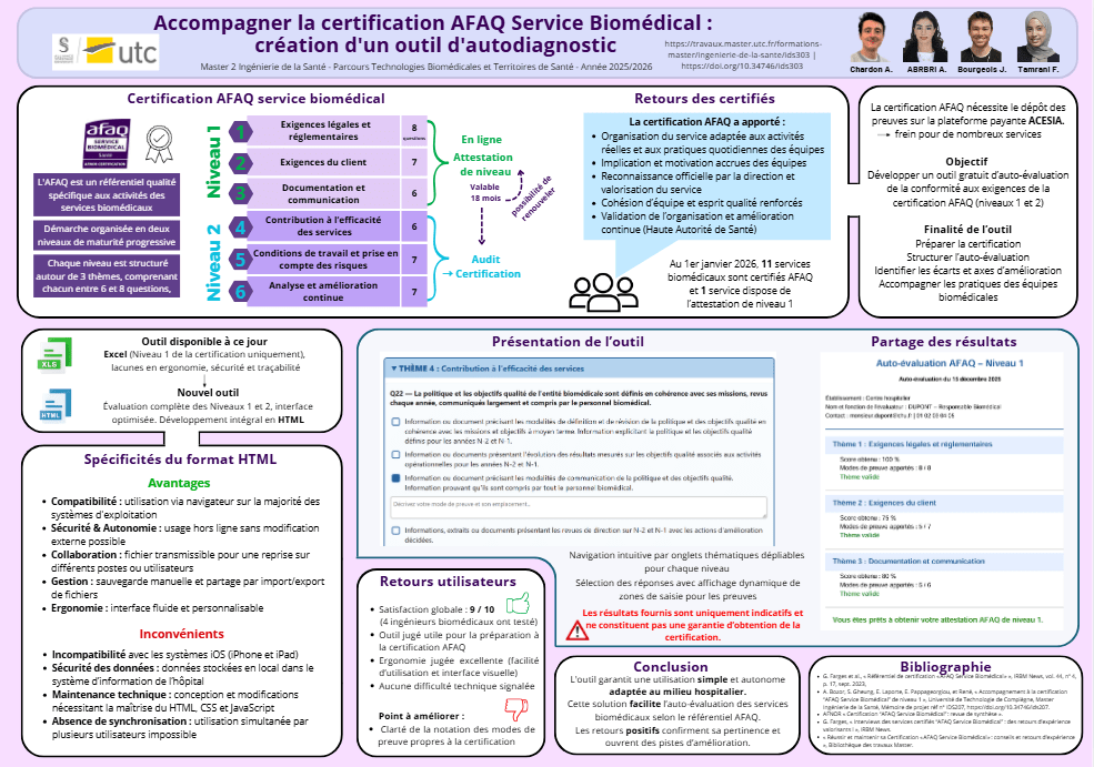 Poster Certification AFAQ service biomédical