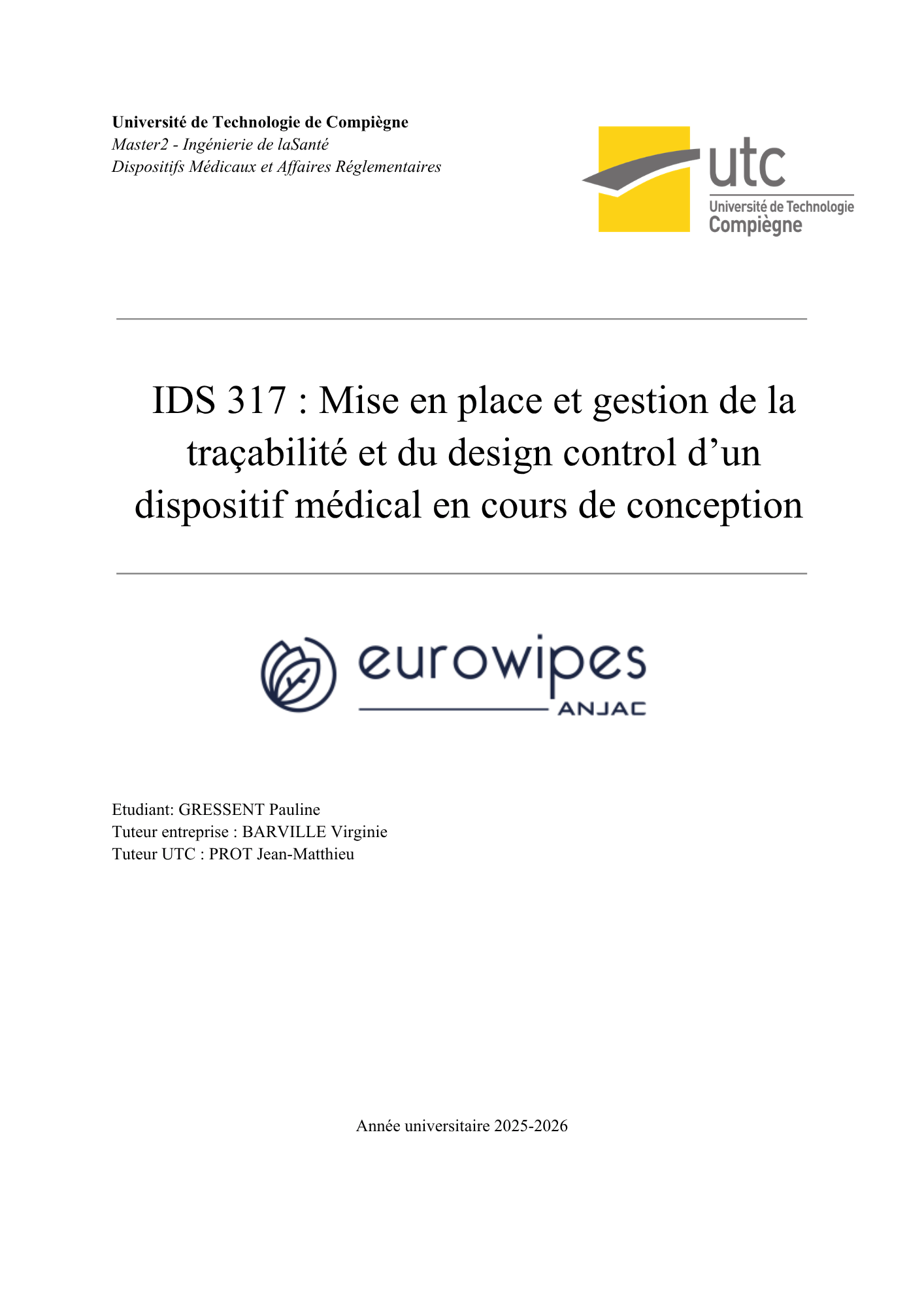 IDS317 - Pauline GRESSENT - Traçabilité de la conception et design control